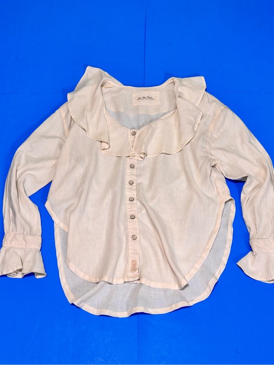 We The Free Tops - We The Free Cream Ruffled Bib Collar Blouse